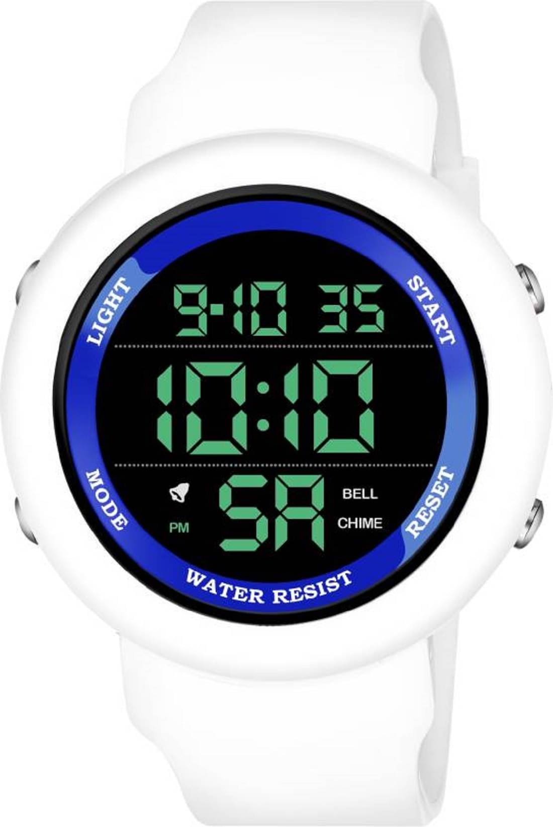     			Renaissance Traders - White PU Digital Men's Watch