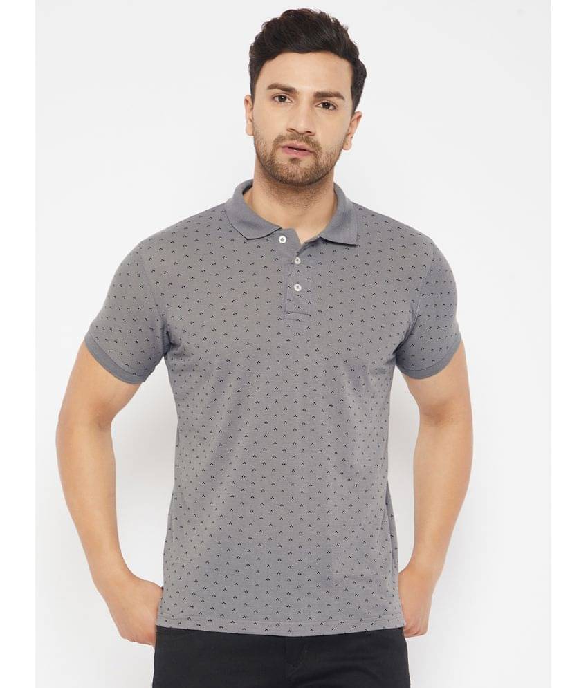     			The Million Club Pack of 1 Polyester Regular Fit Printed Half Sleeves Men's Polo T Shirt ( Grey )
