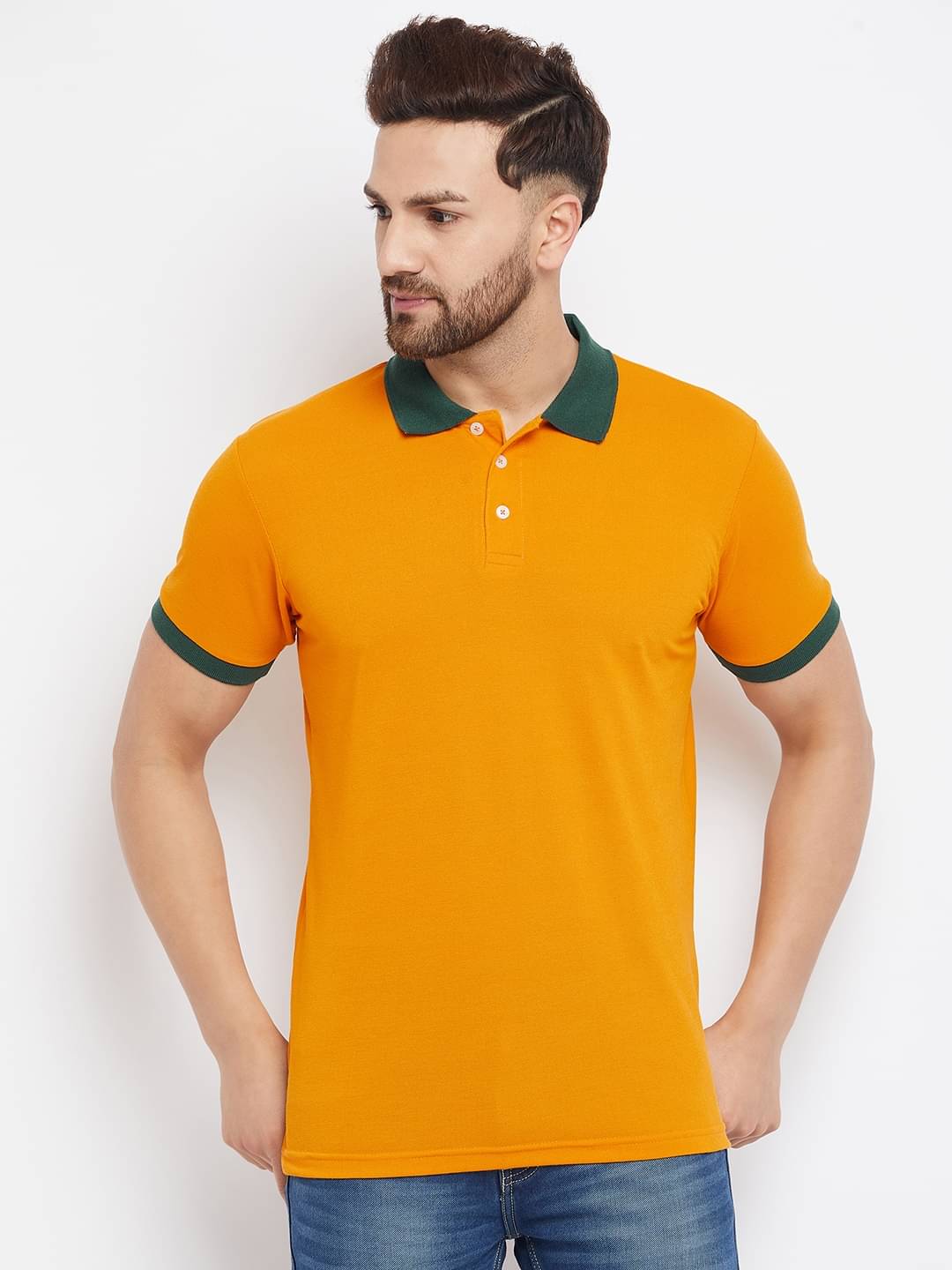     			The Million Club Pack of 1 Polyester Regular Fit Solid Half Sleeves Men's Polo T Shirt ( Mustard )