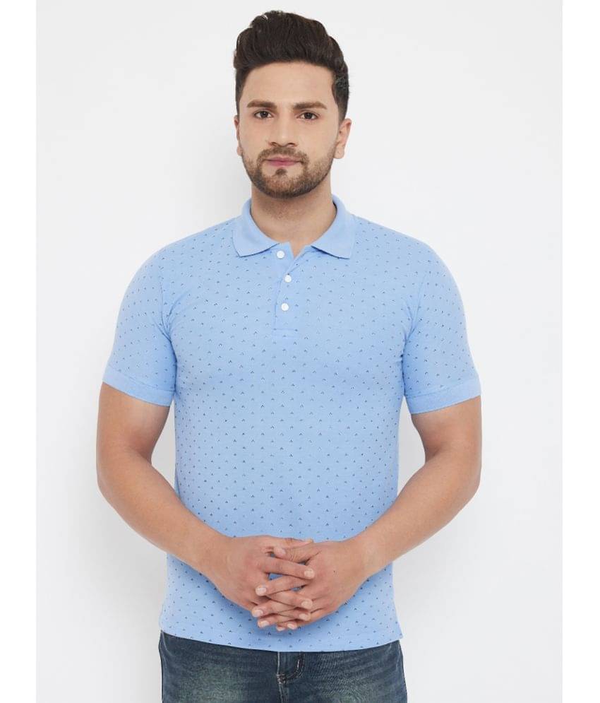     			The Million Club Pack of 1 Polyester Regular Fit Printed Half Sleeves Men's Polo T Shirt ( Sky Blue )