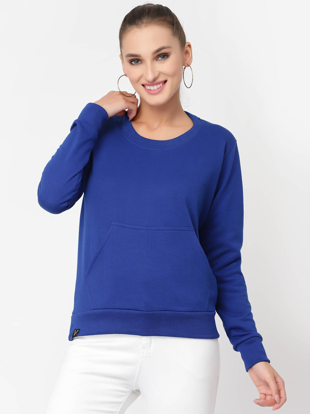 Uzarus Cotton Blue Zippered Sweatshirt Uzarus Cotton Blue Zippered Sweatshirt