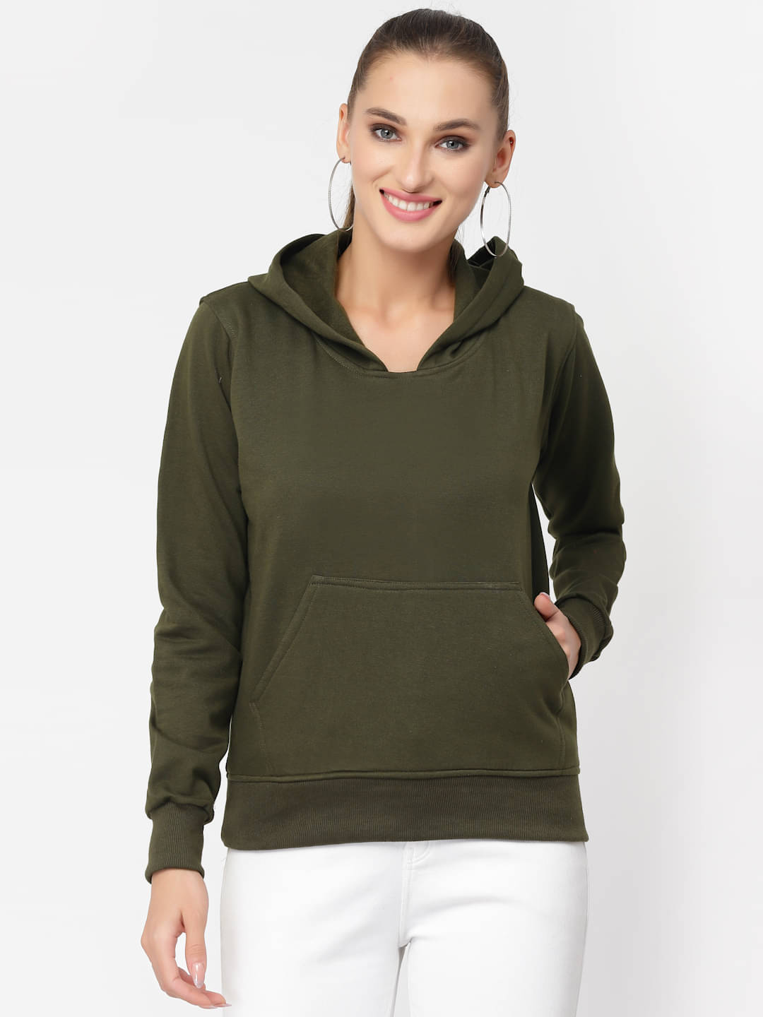 Uzarus Women Cotton Sweatshirt ( Green ) Uzarus Women Cotton Sweatshirt ( Green )