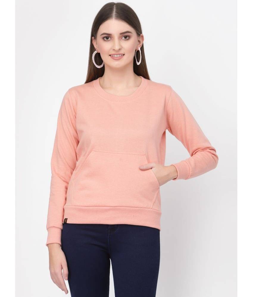 Uzarus Cotton Peach Zippered Sweatshirt Uzarus Cotton Peach Zippered Sweatshirt