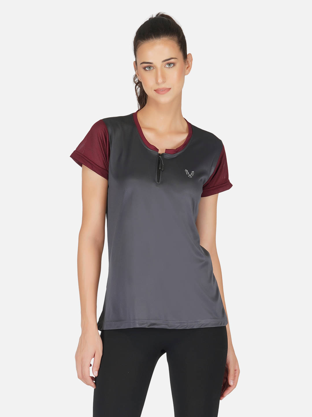     			Uzarus Grey Polyester Polos - Single