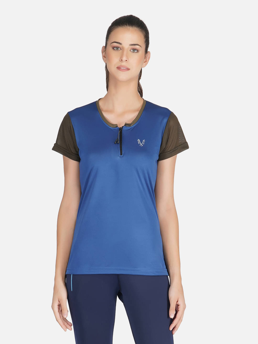     			Uzarus Navy Polyester Polos - Single
