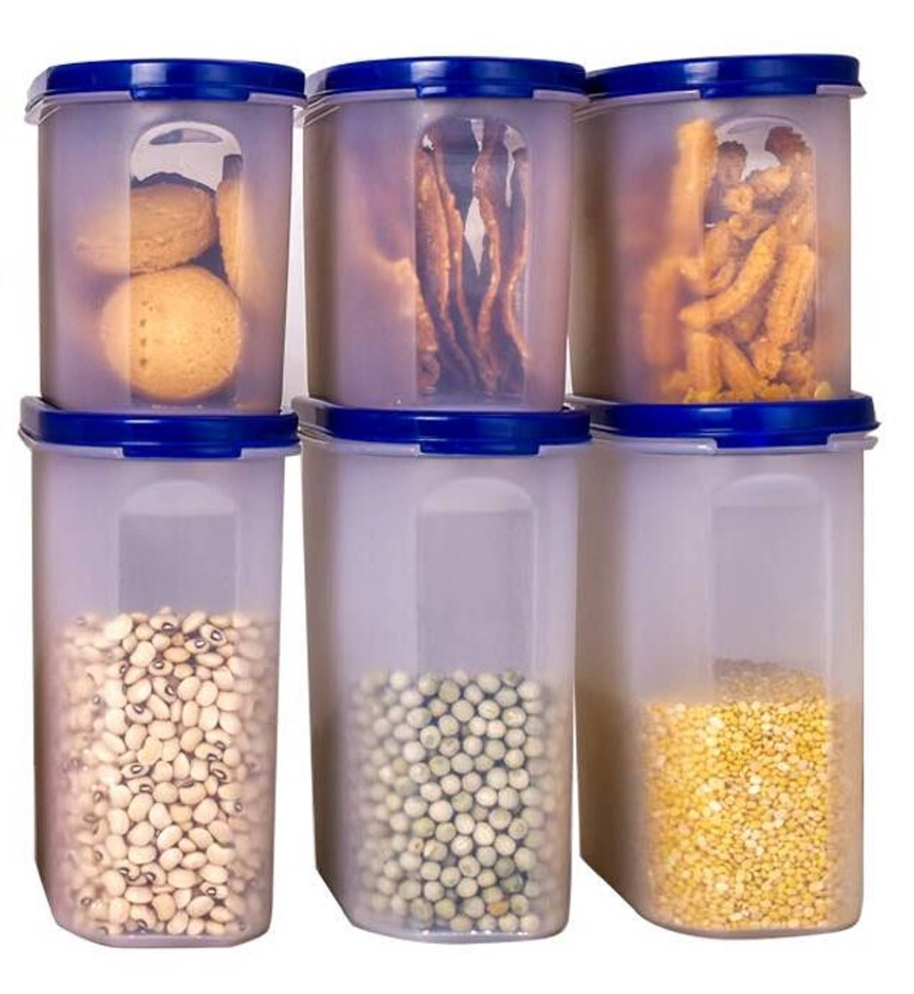     			Analog kitchenware - Plastic Navy Blue Dal Container ( Set of 6 - 2000 )