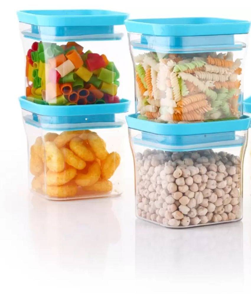 Analog kitchenware - Plastic Sky Blue Food Container ( Set of 4 - 550 ) Analog kitchenware - Plastic Sky Blue Food Container ( Set of 4 - 550 )