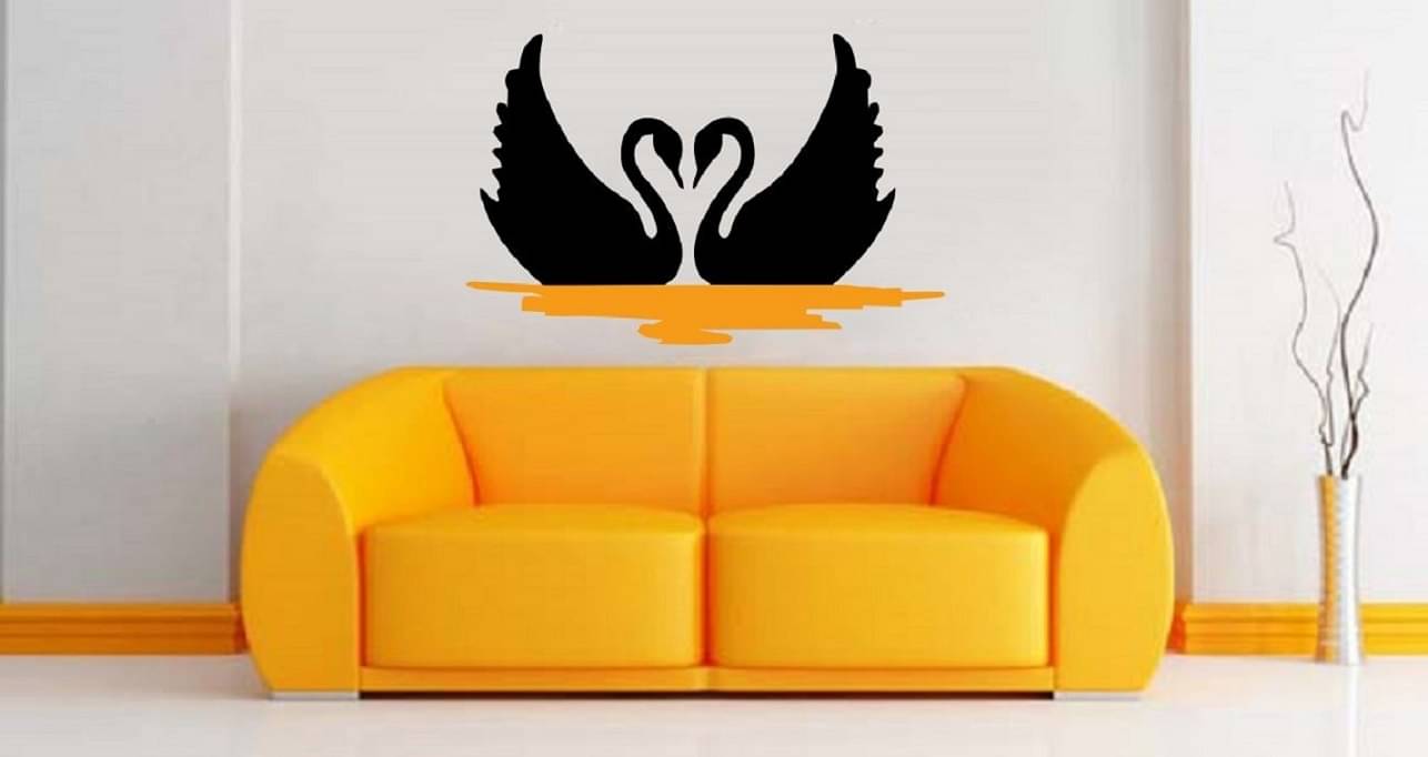     			Asmi Collection Two Romantic Loving Swan Wall Sticker ( 55 x 82 cms )