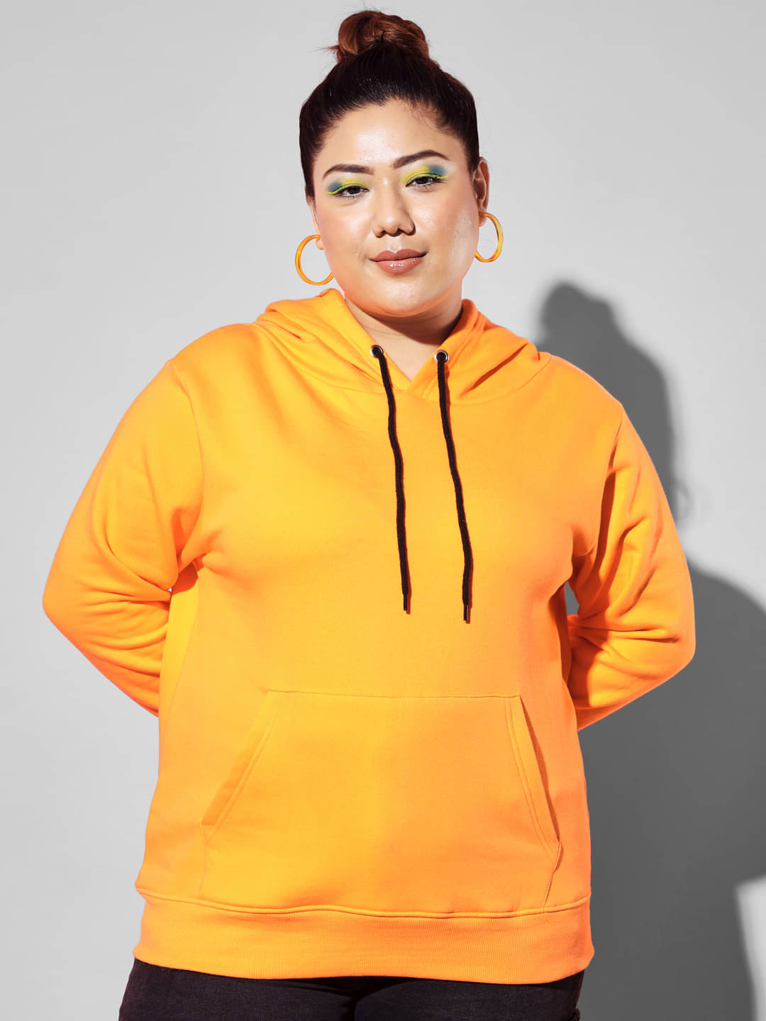     			BEYOUND SIZE - THE DRY STATE Fleece Orange Hooded Sweatshirt