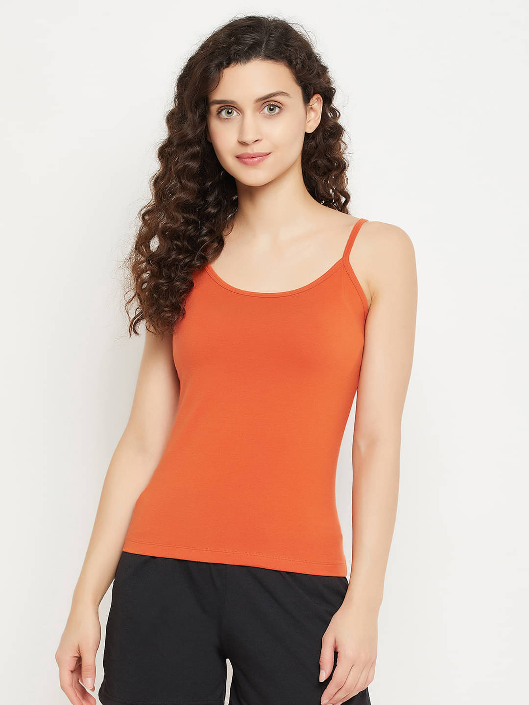     			Clovia Women's Cotton Camisole Top ( Orange )