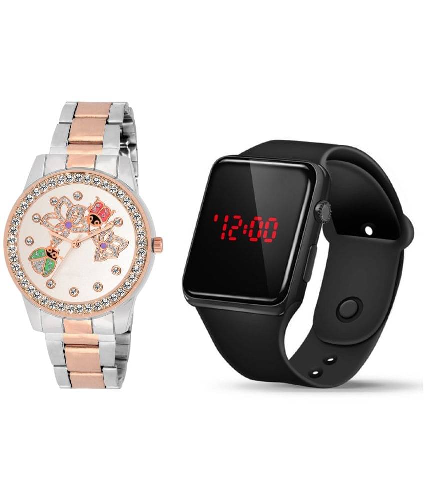     			Cosmic - Black Leather Analog-Digital Womens Watch