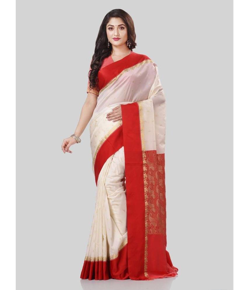     			Desh Bidesh Silk Embellished Saree With Unstitched Blouse Piece ( Red )