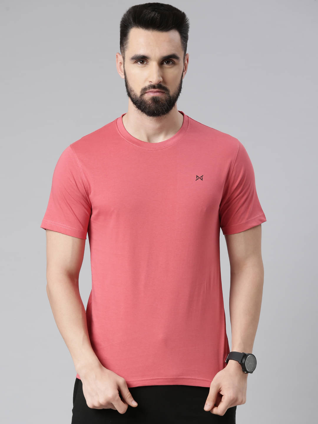 Force NXT Pack of 1 100% Cotton Regular Fit Men's T-Shirt ( Pink ) Force NXT Pack of 1 100% Cotton Regular Fit Men's T-Shirt ( Pink )