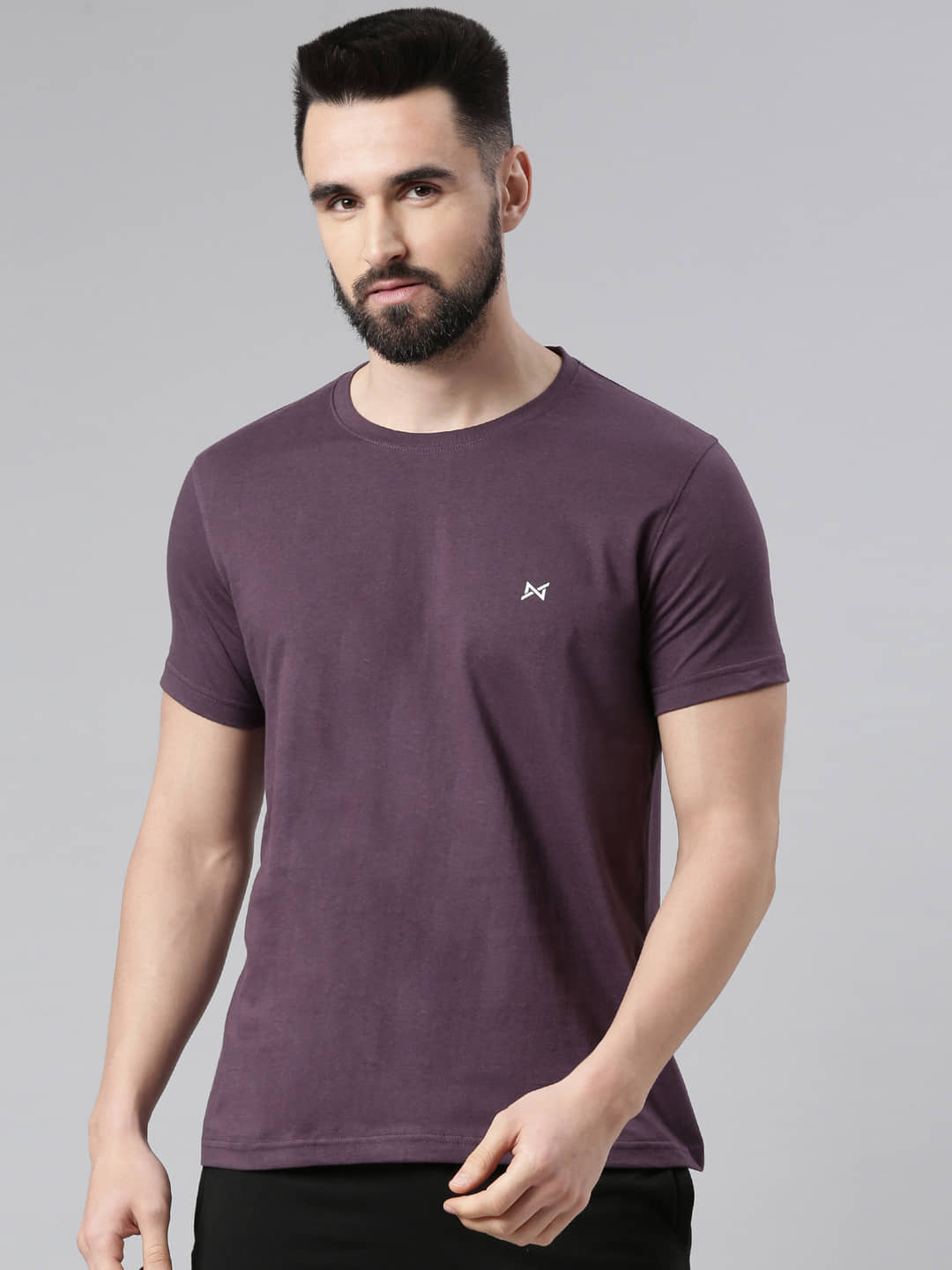 Force NXT Pack of 1 100% Cotton Regular Fit Men's T-Shirt ( Light Blue )