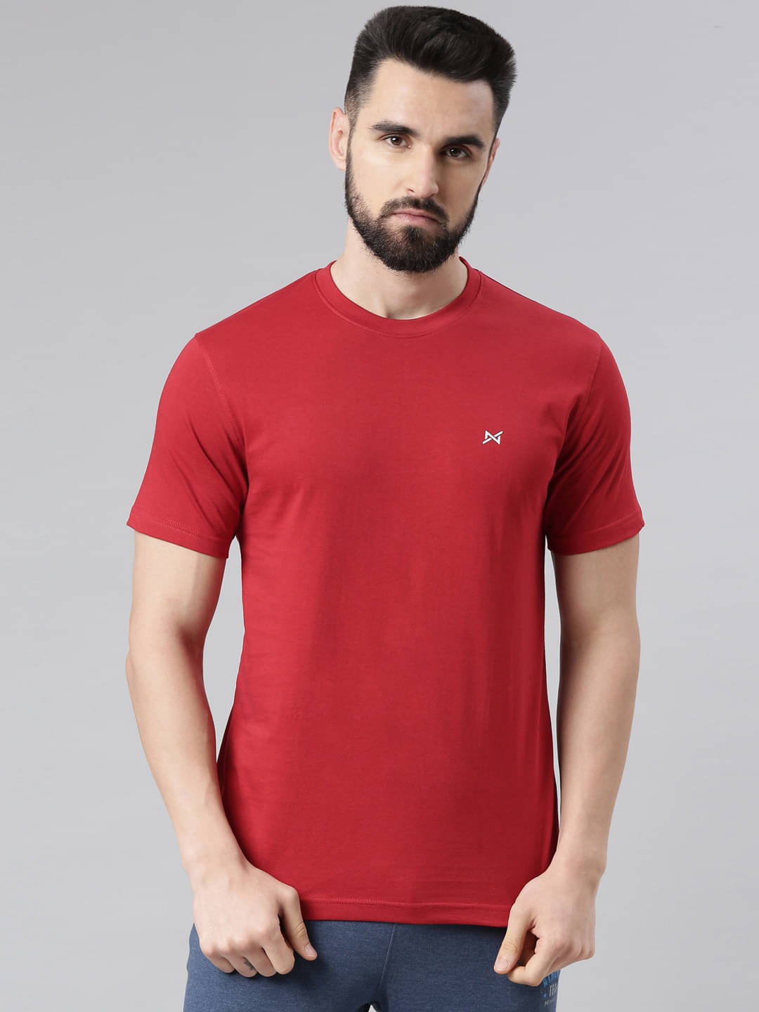     			Force NXT Pack of 1 100% Cotton Regular Fit Men's T-Shirt ( Red )