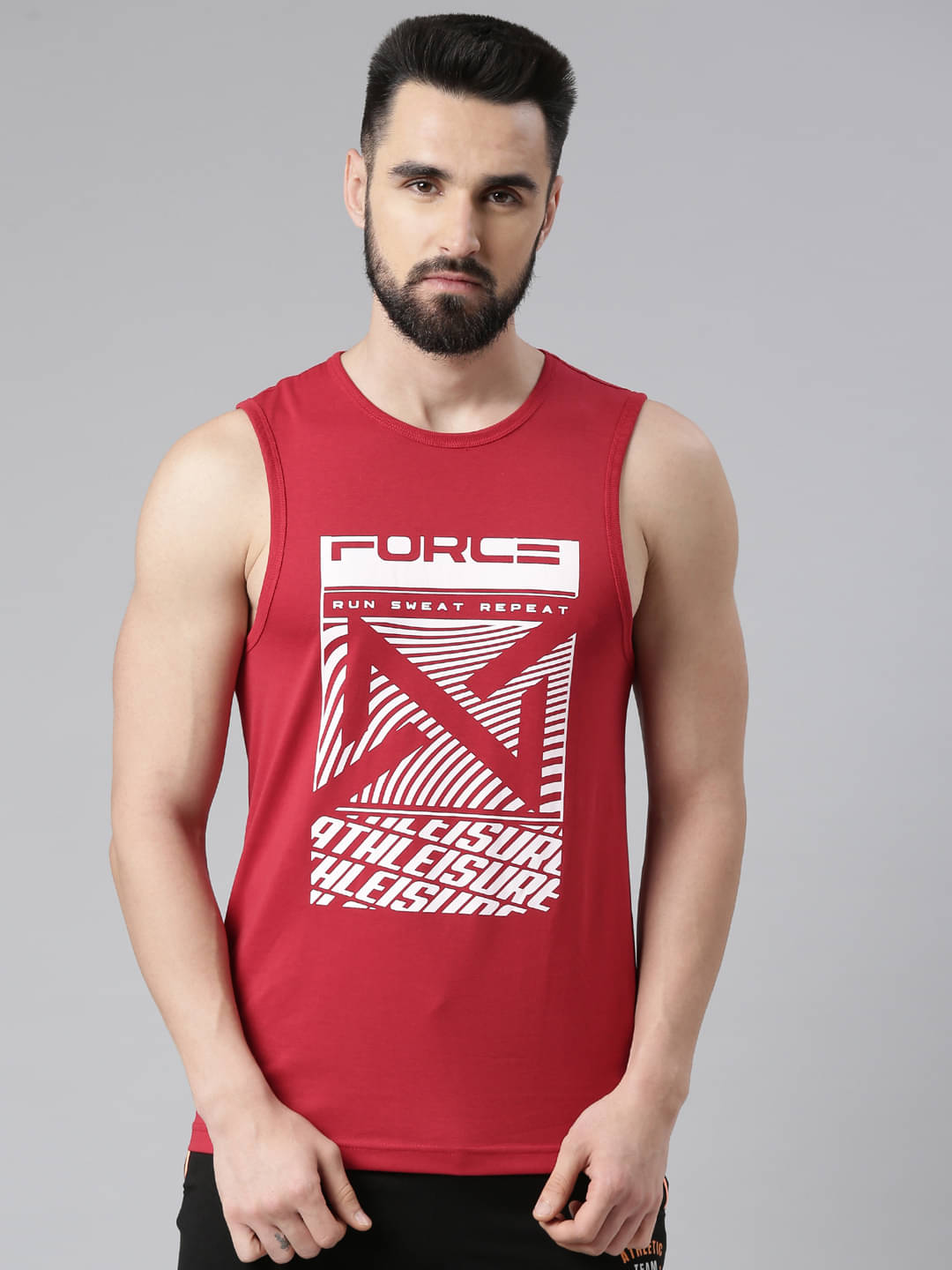     			Force NXT Pack of 1 Cotton Blend Regular Fit Men's T-Shirt ( Red )