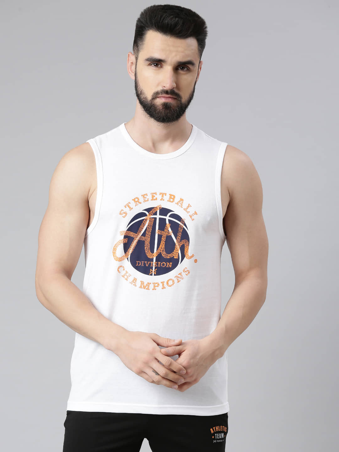 Force NXT Pack of 1 Cotton Blend Regular Fit Men's T-Shirt ( White )