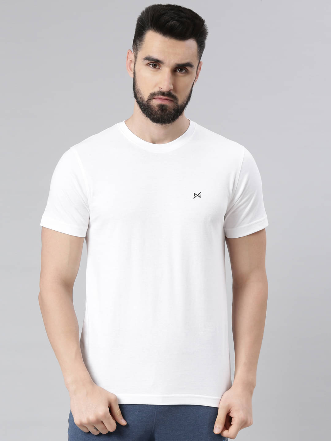     			Force NXT Pack of 1 Cotton Regular Fit Men's T-Shirt ( White )