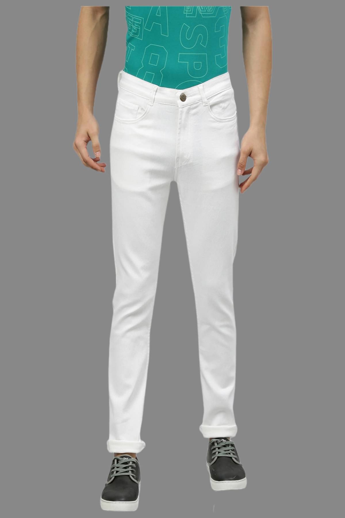 HALOGEN - White Denim Skinny Fit Men's Jeans ( Pack of 1 )     			HALOGEN - White Denim Skinny Fit Men's Jeans ( Pack of 1 )