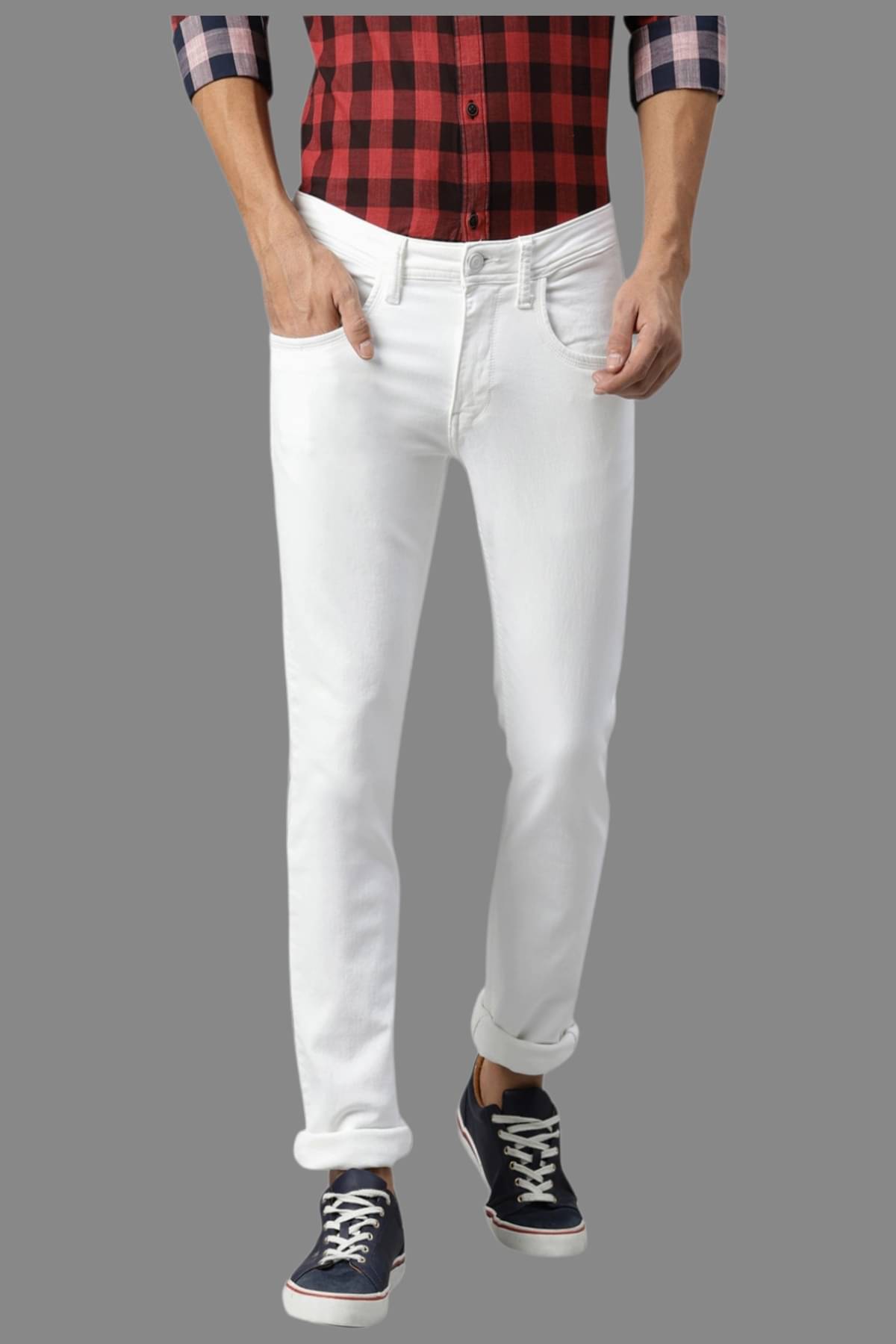 HALOGEN - White Denim Skinny Fit Men's Jeans ( Pack of 1 ) HALOGEN - White Denim Skinny Fit Men's Jeans ( Pack of 1 )