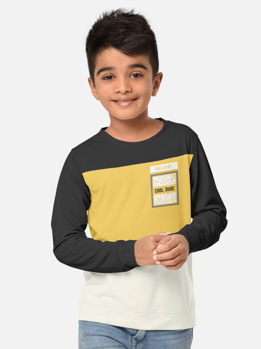     			HELLCAT Pack of 1 Boys Cotton Blend T-Shirt ( Dark Grey )