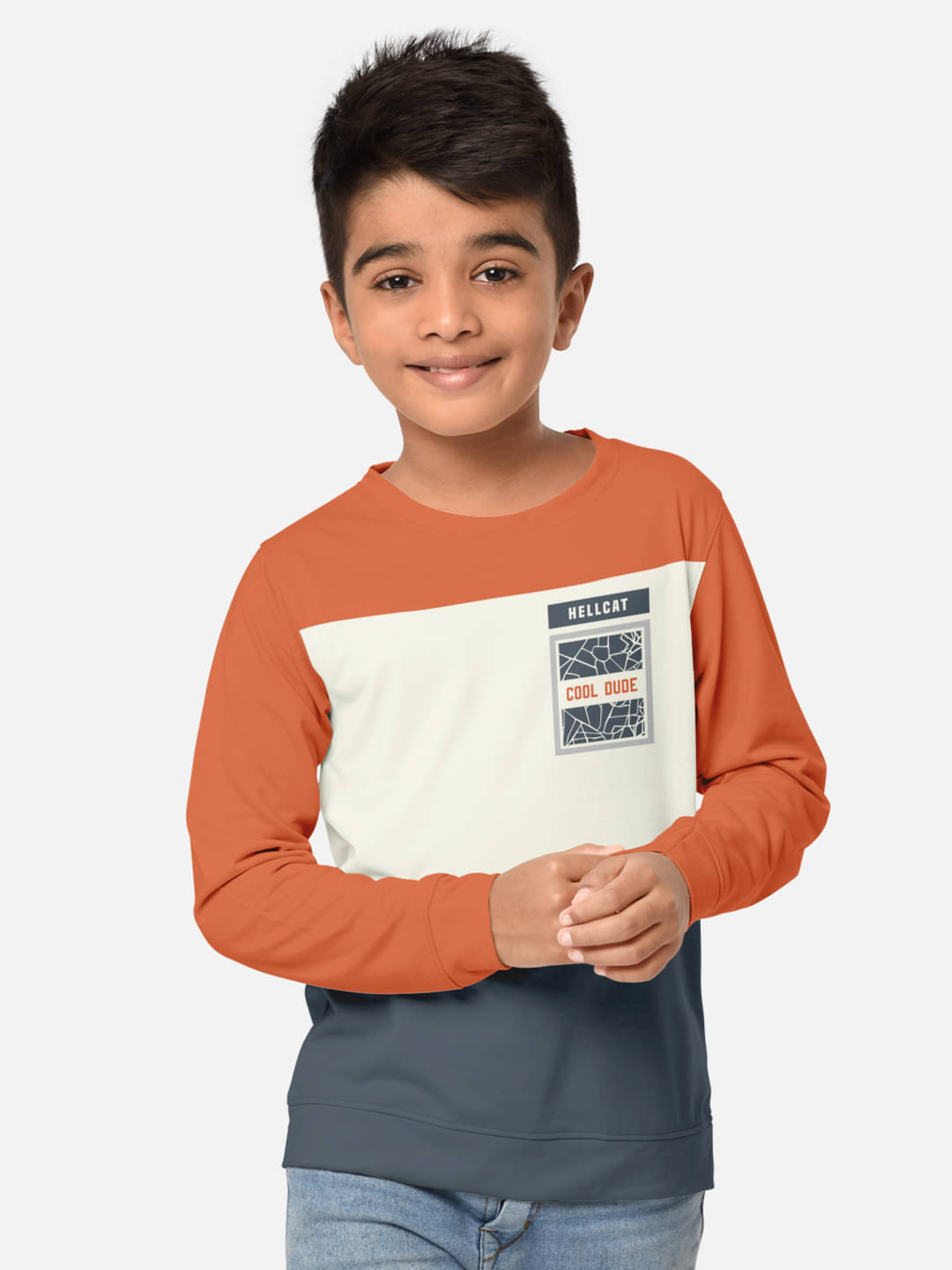     			HELLCAT Pack of 1 Baby Boys Cotton Blend T-Shirt ( Orange )