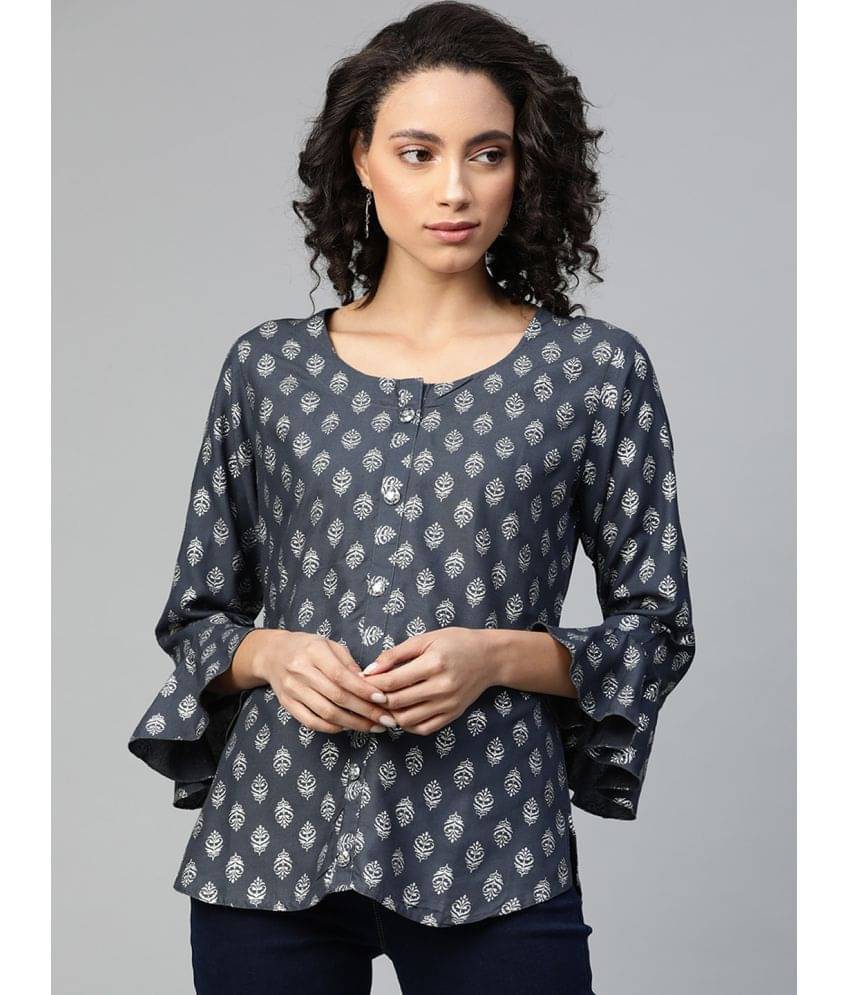 HIGHLIGHT FASHION EXPORT - Grey Rayon Women's Regular Top ( Pack of 1 )     			HIGHLIGHT FASHION EXPORT - Grey Rayon Women's Regular Top ( Pack of 1 )