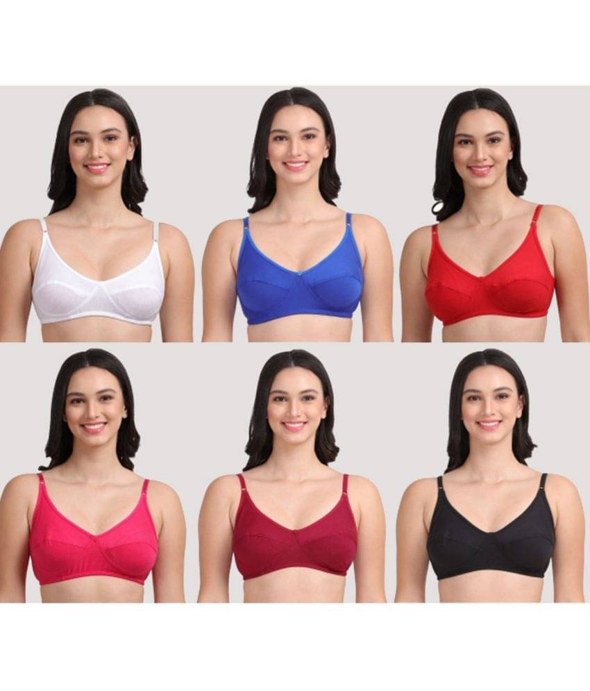 Kiran Enterprises - Multicolor Net Non Padded Women's Everyday Bra ( Pack of 6 ) Kiran Enterprises - Multicolor Net Non Padded Women's Everyday Bra ( Pack of 6 )