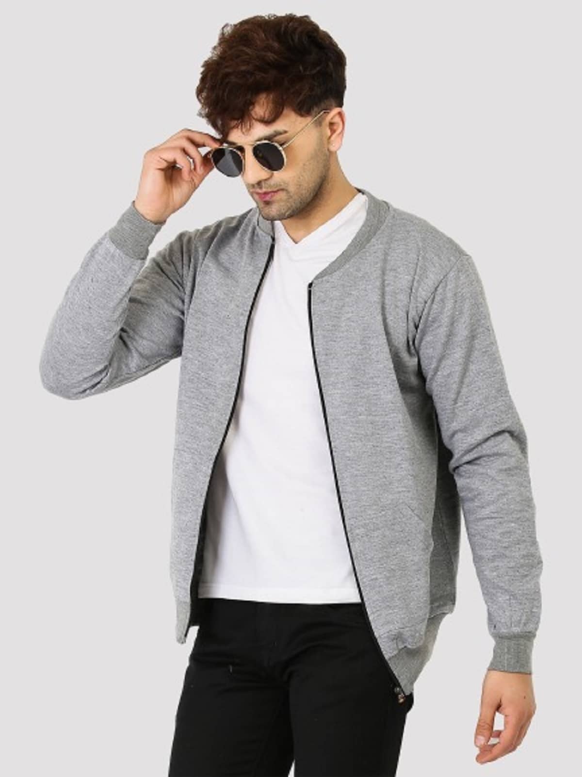 Leotude - Grey Fleece Regular Fit Men's Casual Jacket ( Pack of 1 ) - Jackets & Coats | Buy online on ZillyBuy