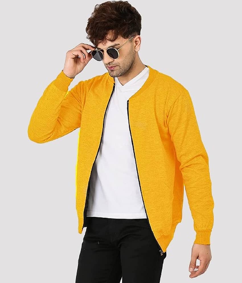 Leotude - Mustard Fleece Regular Fit Men's Casual Jacket ( Pack of 1 ) - Jackets & Coats | Buy online on ZillyBuy
