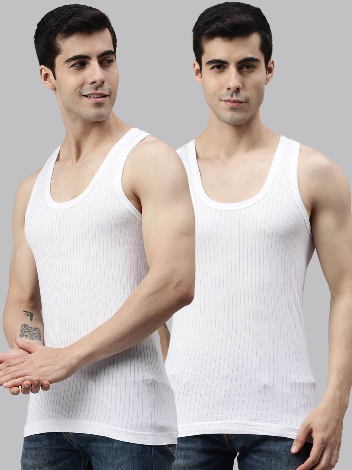 Lux Cozi - White Cotton Men's Vest ( Pack of 2 )     			Lux Cozi - White Cotton Men's Vest ( Pack of 2 )