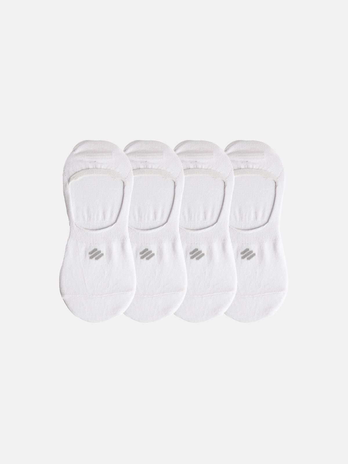    			ONN - Cotton Men's Solid White Footies ( Pack of 4 )