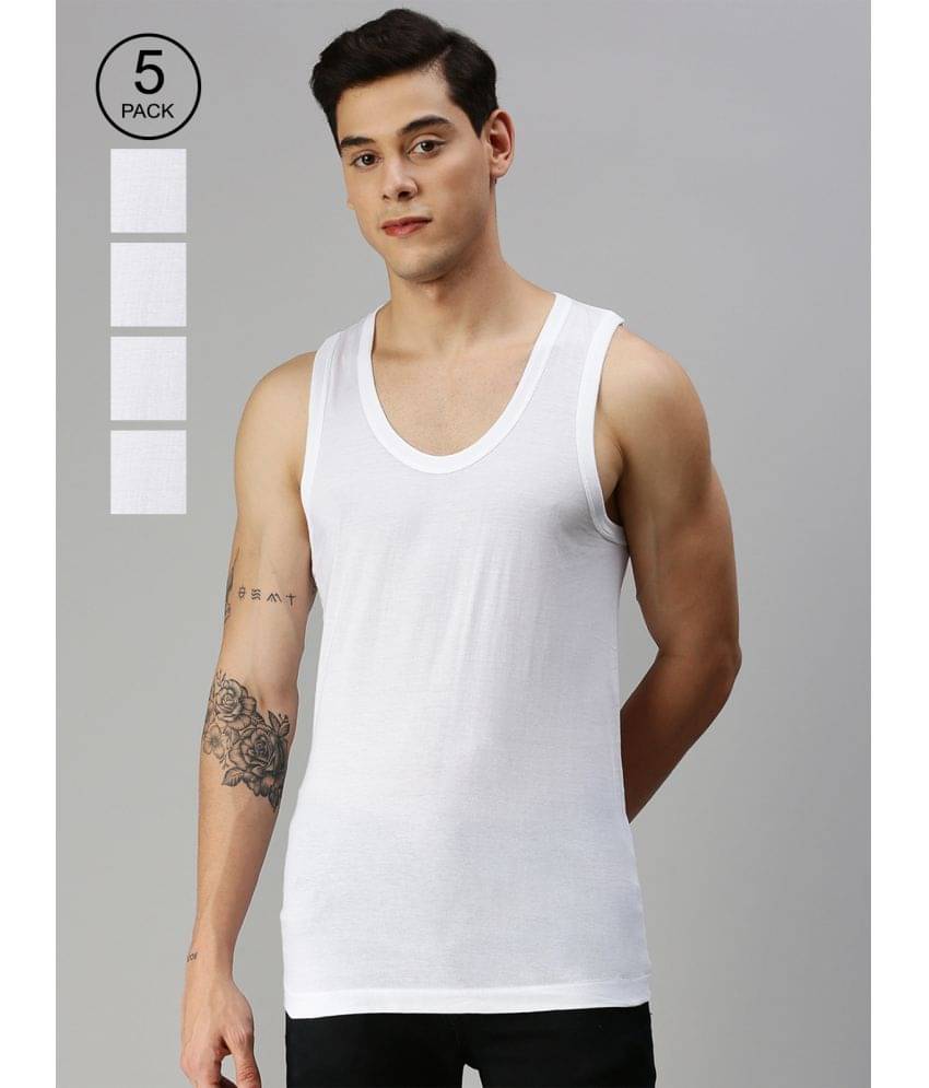    			ONN Pack of 5 Cotton Men's Vest ( White )