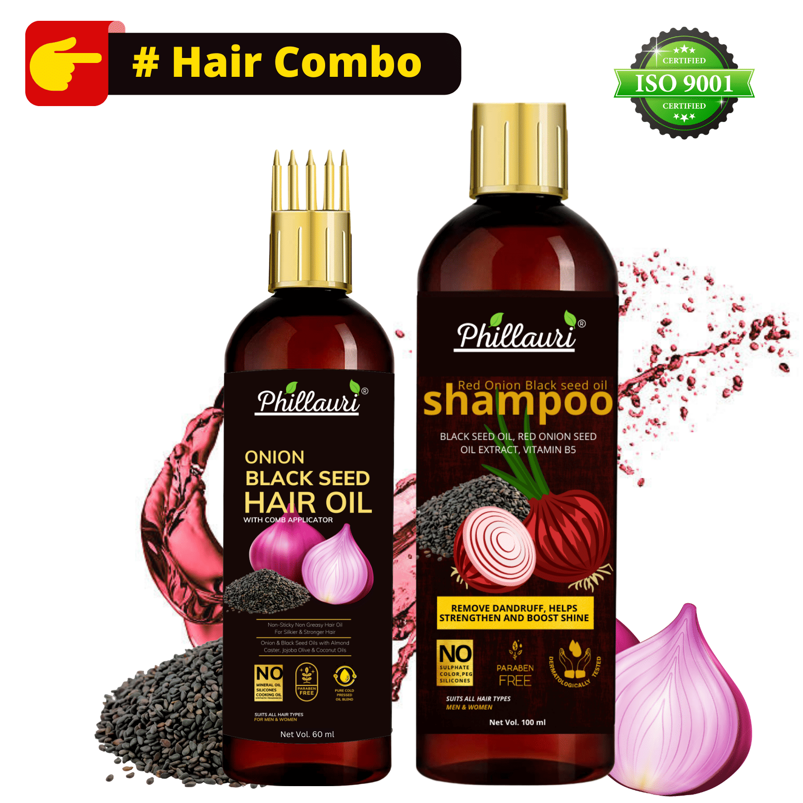Phillauri Red Onion Black Seed Oil Ultimate Hair Care Kit (Shampoo + Hair Oil) (2 Items in the set) Phillauri Red Onion Black Seed Oil Ultimate Hair Care Kit (Shampoo + Hair Oil) (2 Items in the set)
