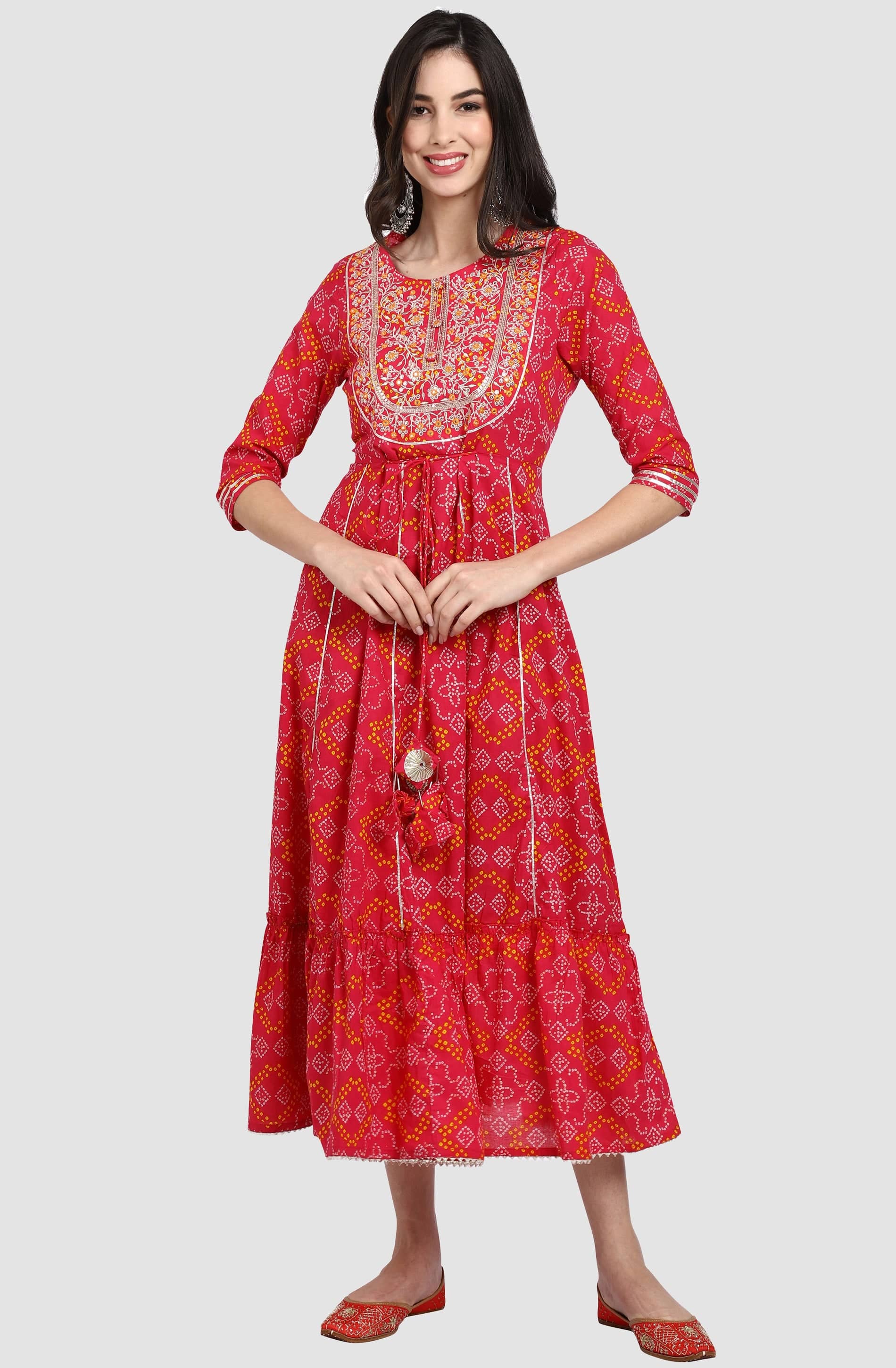 Rajnandini - Pink 100% Cotton Women's Anarkali Kurti ( Pack of 1 ) - Kurtis, Tunics | Buy online on ZillyBuy