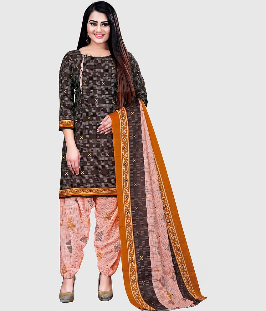 Rajnandini - Unstitched Brown Cotton Dress Material ( Pack of 1 ) - Unstitched Fabrics | Buy online on ZillyBuy