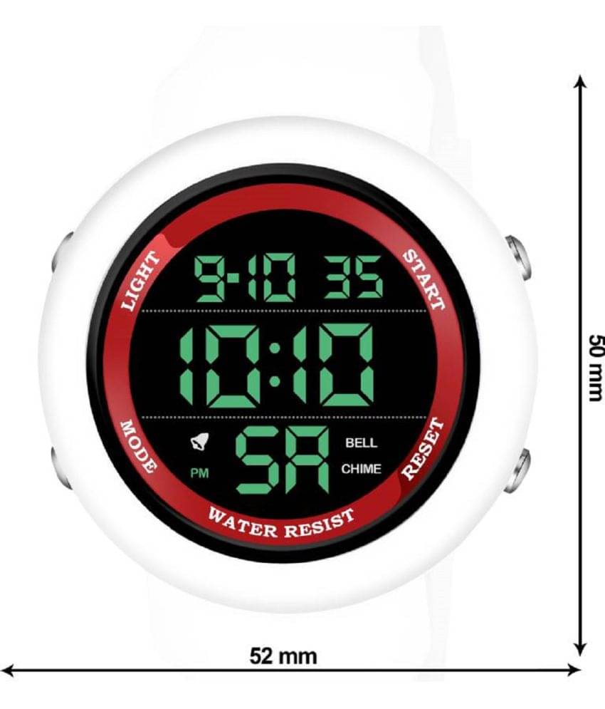     			Renaissance Traders - White PU Digital Men's Watch