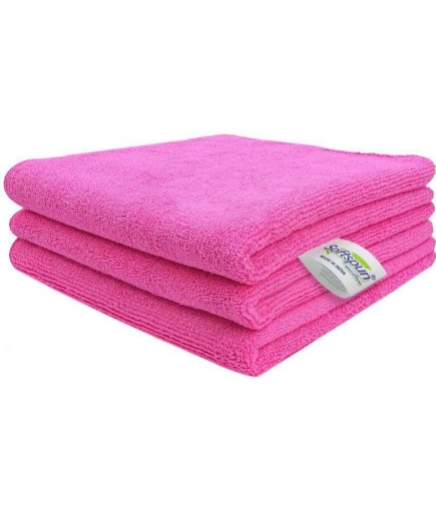 SOFTSPUN - Microfibre Hand Towel ( 48x36 ) cm 301-350 -GSM ( Pack of 3 ) Pink SOFTSPUN - Microfibre Hand Towel ( 48x36 ) cm 301-350 -GSM ( Pack of 3 ) Pink