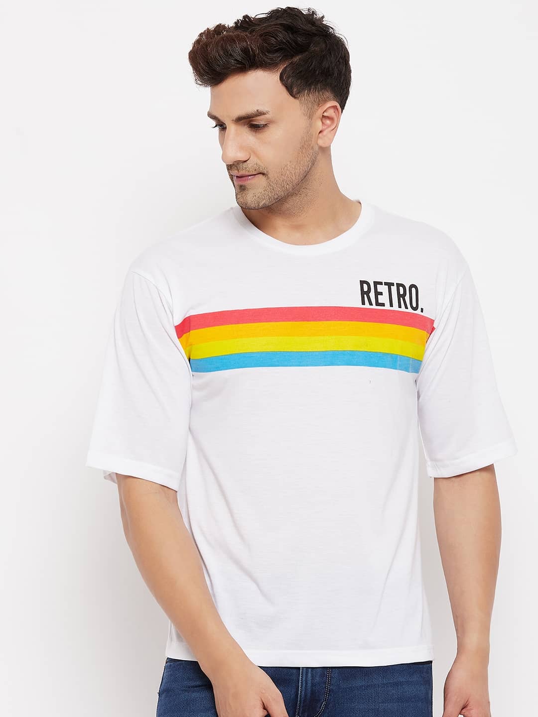 AUSTIZ Pack of 1 Cotton Blend Regular Fit Men's T-Shirt ( White )