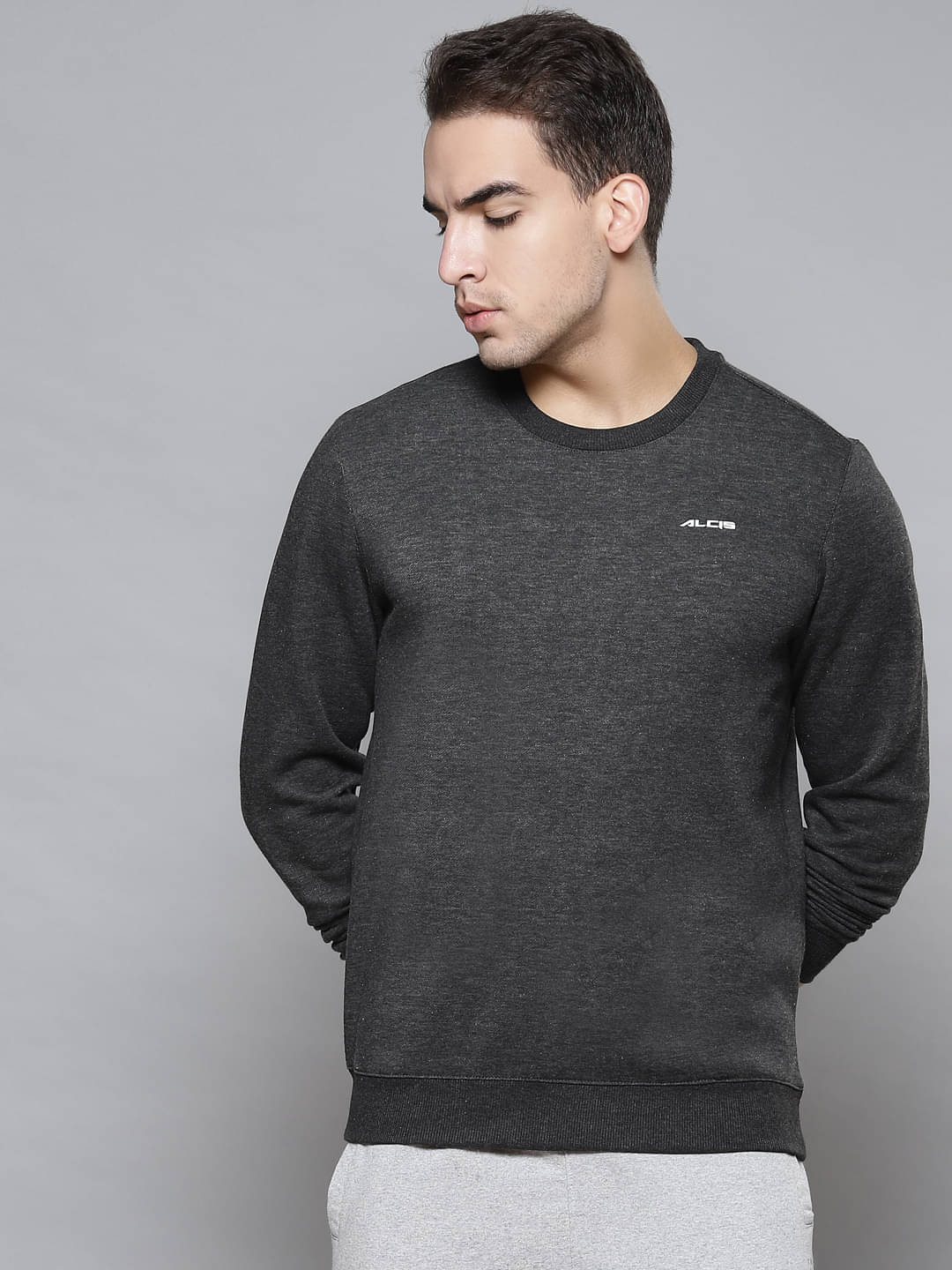 Alcis - Grey Cotton Men's Running Sweatshirt ( Pack of 1 ) Alcis - Grey Cotton Men's Running Sweatshirt ( Pack of 1 )