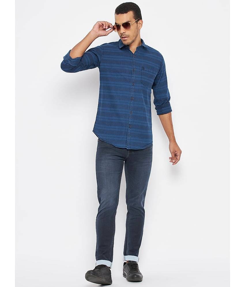 Duke - Blue 100% Cotton Slim Fit Men's Casual Shirt ( Pack of 1 )