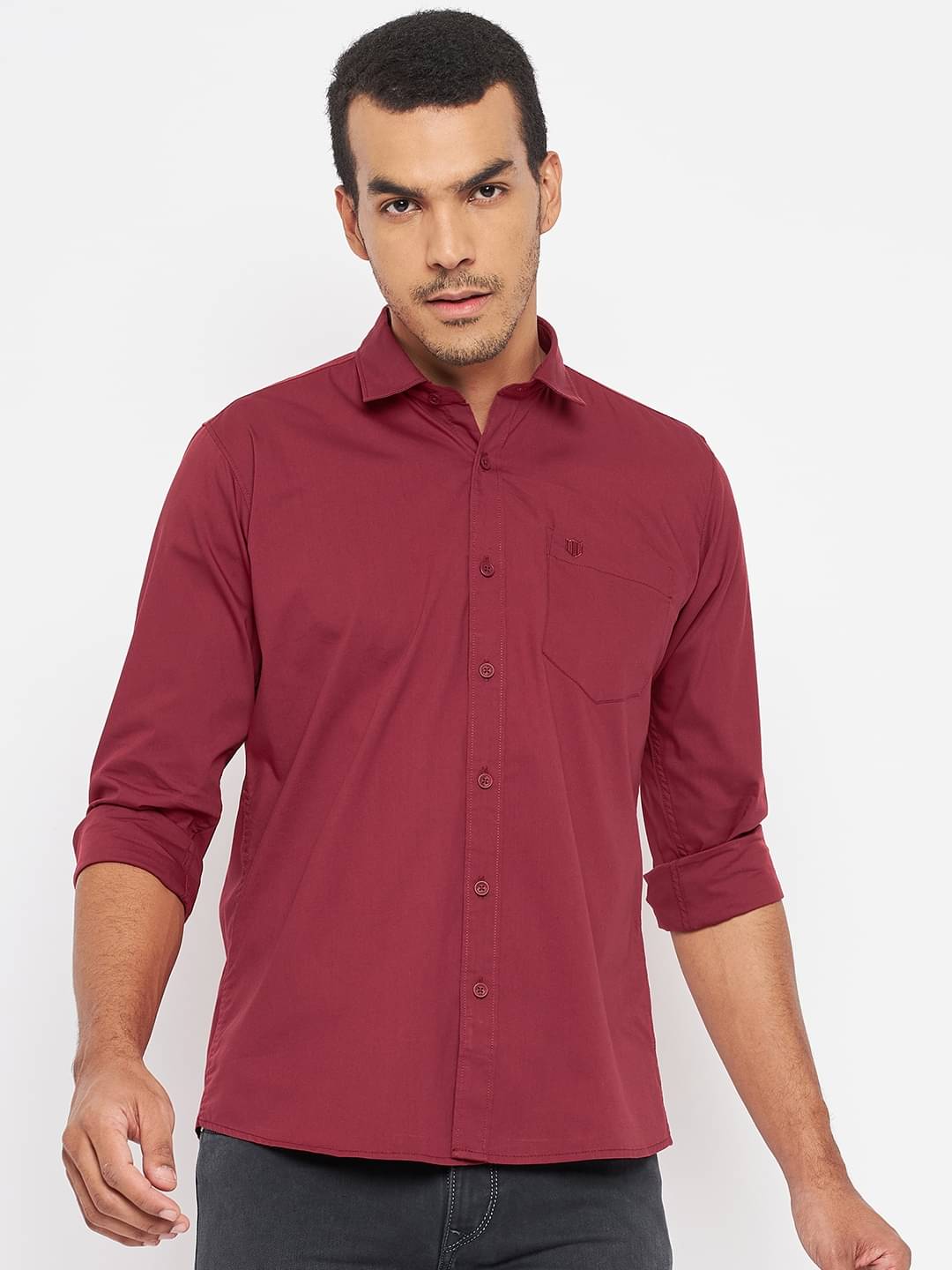     			Duke - Maroon 100% Cotton Slim Fit Men's Casual Shirt ( Pack of 1 )