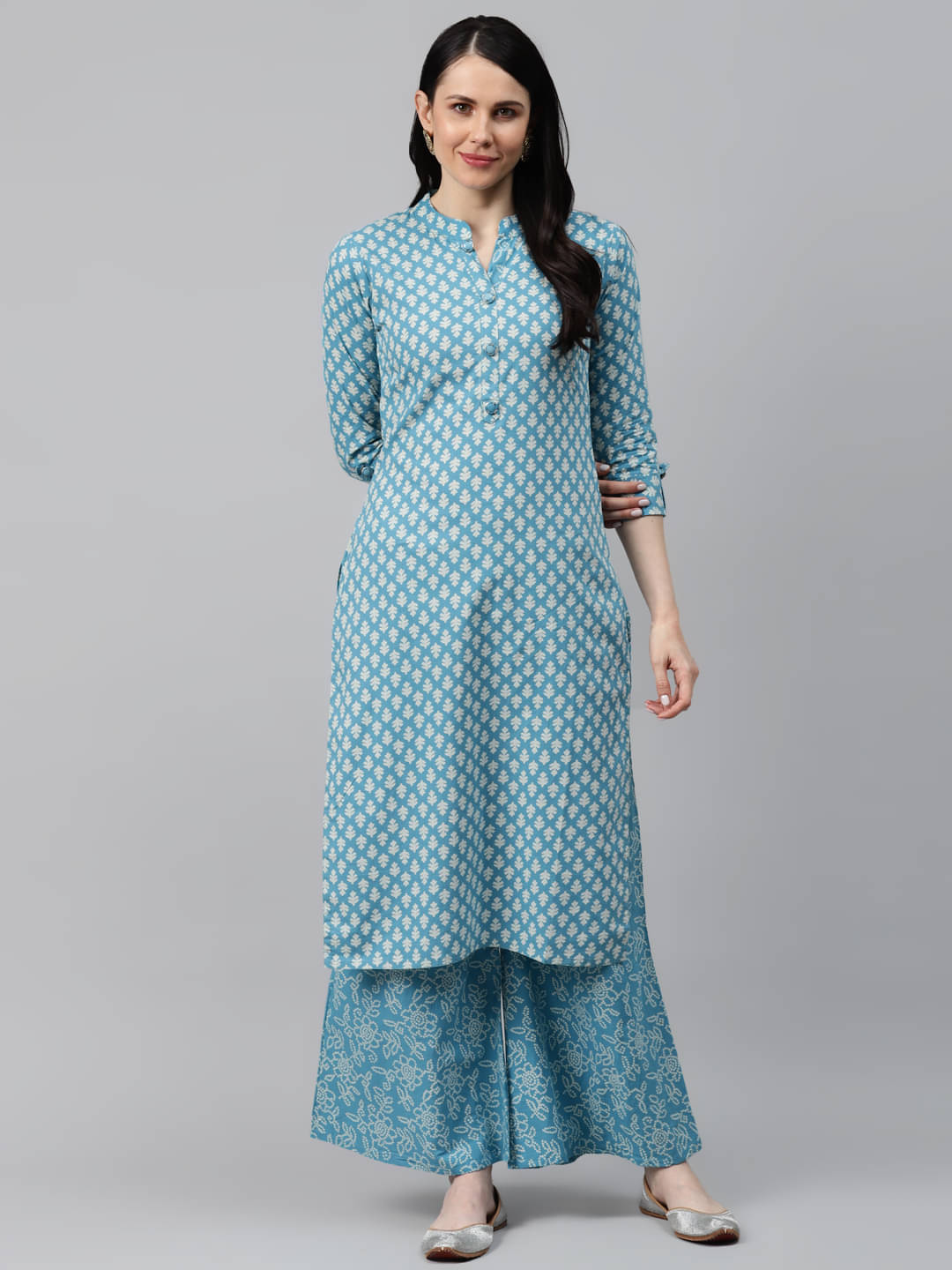 HIGHLIGHT FASHION EXPORT - Light Blue Straight Cotton Women's Stitched Salwar Suit ( Pack of 1 ) HIGHLIGHT FASHION EXPORT - Light Blue Straight Cotton Women's Stitched Salwar Suit ( Pack of 1 )
