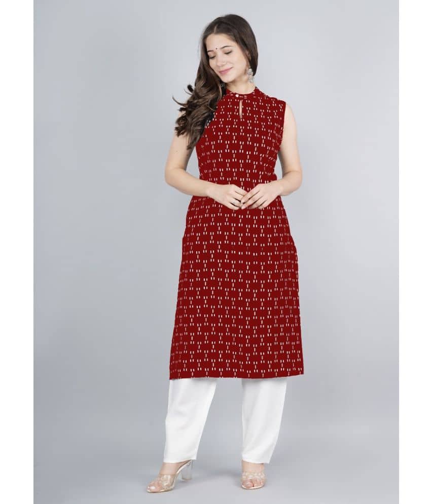 Hariyali - Maroon Rayon Women's Straight Kurti ( Pack of 1 ) - Kurtis, Tunics | Buy online on ZillyBuy