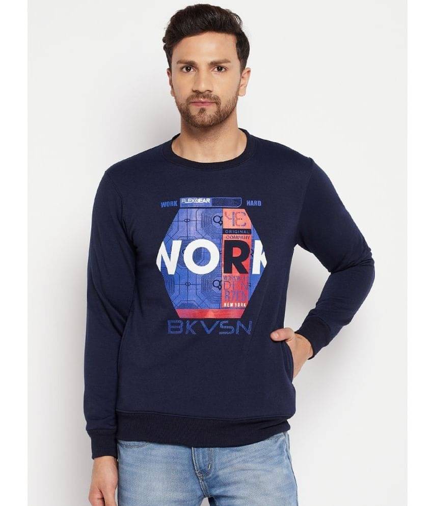 Lycos - Navy Fleece Regular Fit Men's Sweatshirt ( Pack of 1 ) Lycos - Navy Fleece Regular Fit Men's Sweatshirt ( Pack of 1 )