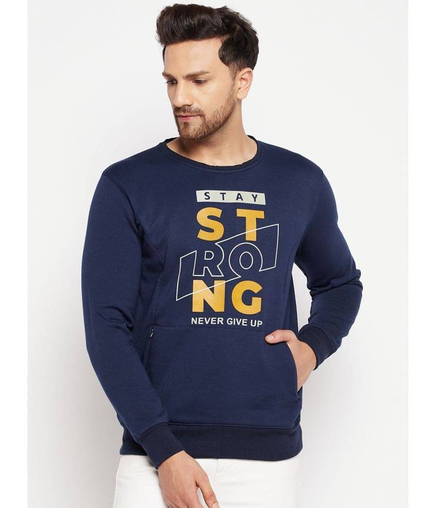 Lycos - Navy Fleece Regular Fit Men's Sweatshirt ( Pack of 1 ) Lycos - Navy Fleece Regular Fit Men's Sweatshirt ( Pack of 1 )