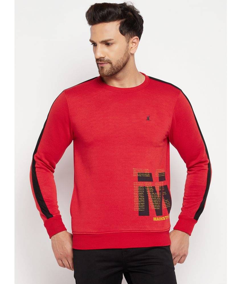 Lycos - Red Fleece Regular Fit Men's Sweatshirt ( Pack of 1 ) Lycos - Red Fleece Regular Fit Men's Sweatshirt ( Pack of 1 )