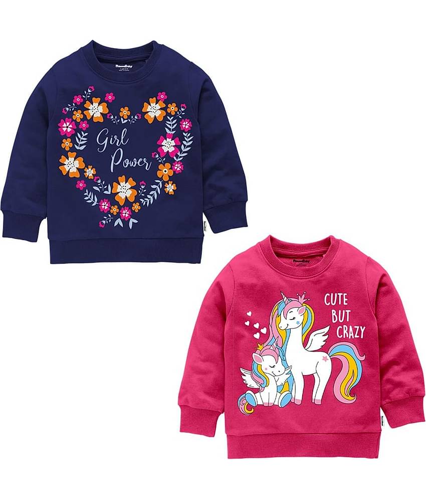 NammaBaby Girls Cotton Blend Sweatshirt ( Multi Color )
