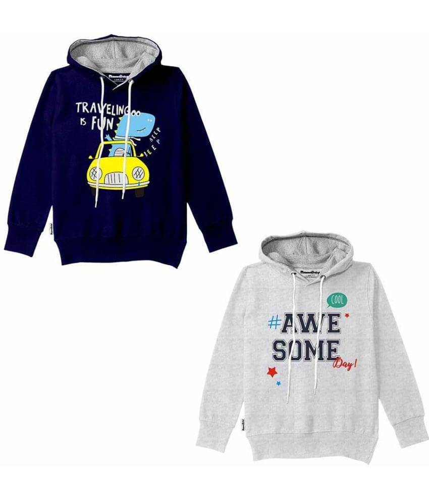     			NammaBaby Pack of 2 Boys Cotton Blend Sweatshirt ( Multicolor )
