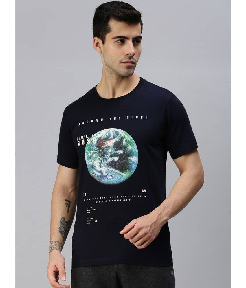     			ONN - Navy Blue Cotton Blend Regular Fit Men's T-Shirt ( Pack of 1 )